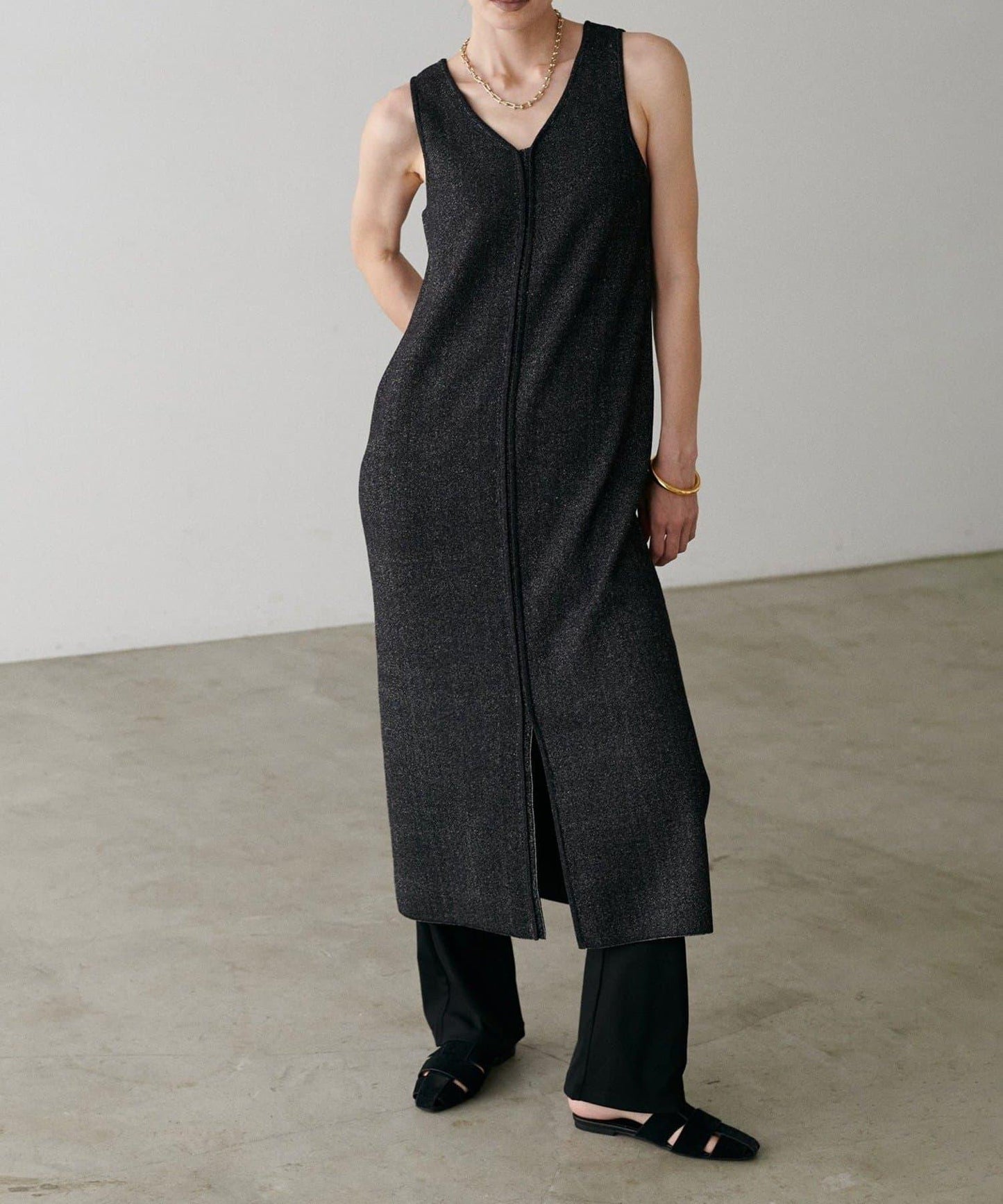 【LARUTA】美麗剪裁羅紋長褲