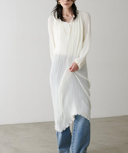 【LARUTA】百褶直筒連衣裙