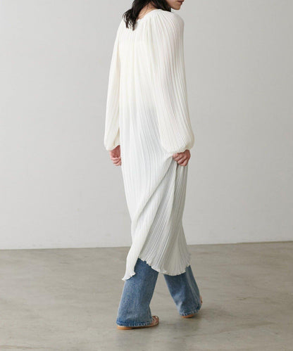 【LARUTA】百褶直筒連衣裙