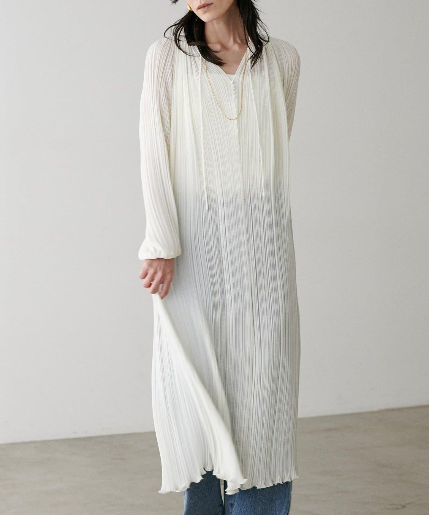 【LARUTA】百褶直筒連衣裙