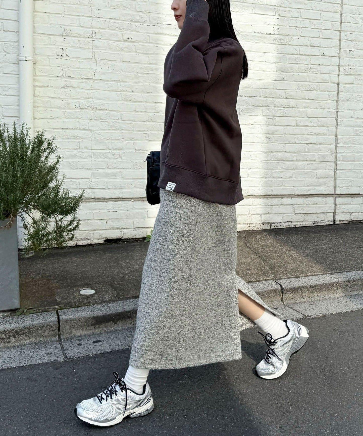 亮片粗花呢半身裙