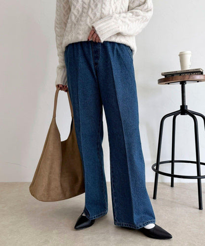 喇叭牛仔休閒褲