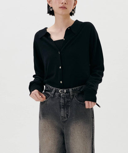 【LARUTA】垂墜感針織POLO衫