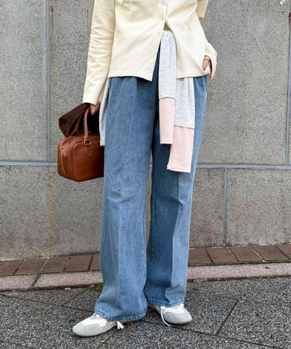 喇叭牛仔休閒褲