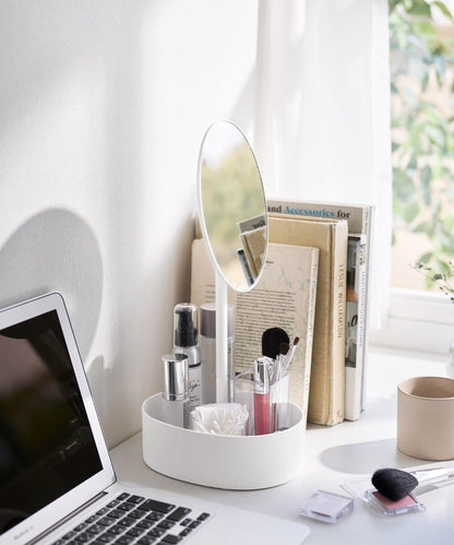 【tower タワー】可調節高度和角度帶收納功能的立式鏡