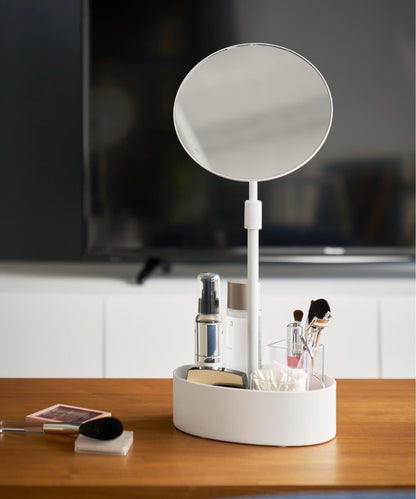 【tower タワー】可調節高度和角度帶收納功能的立式鏡