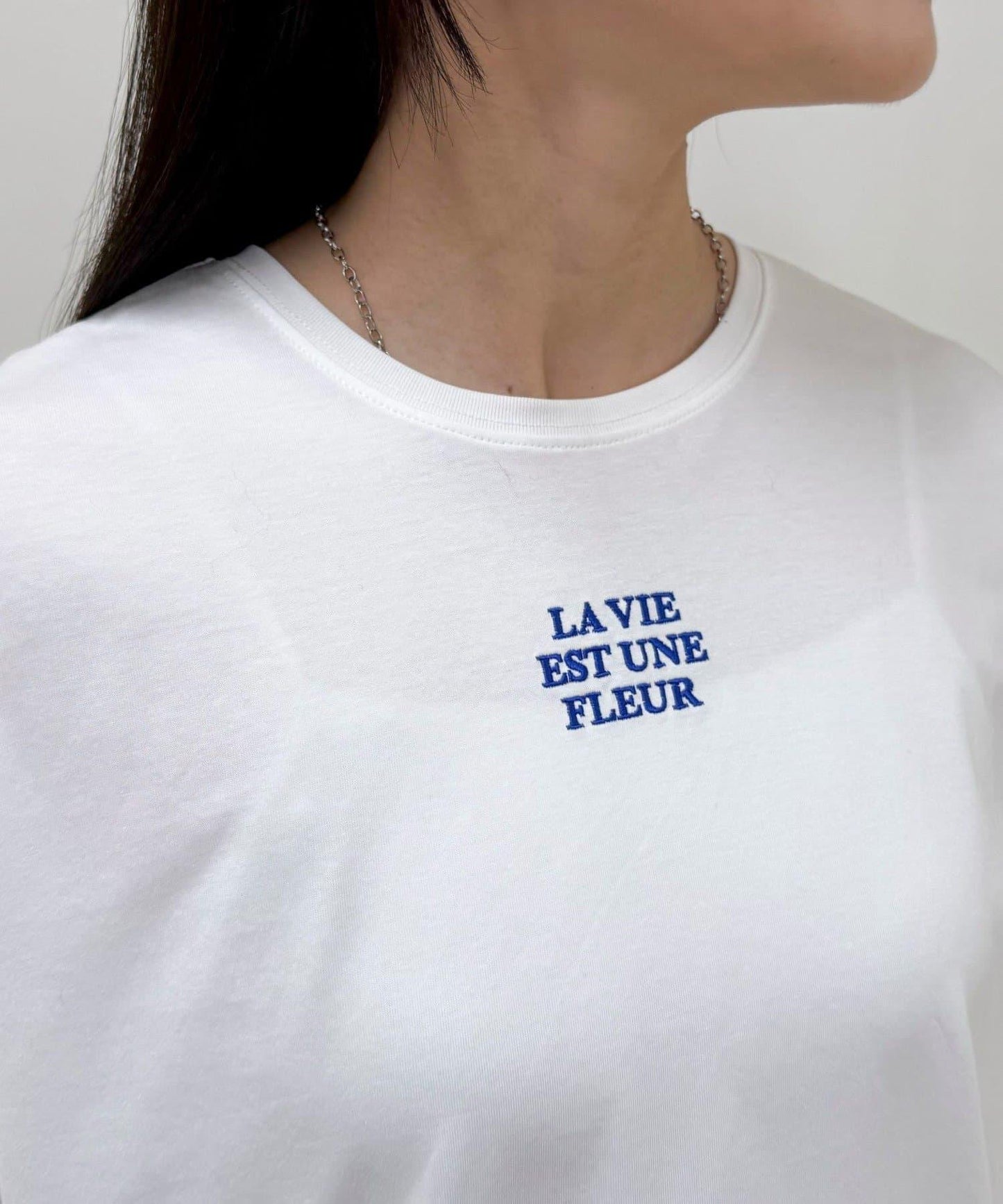 單點刺繡標誌長袖T恤