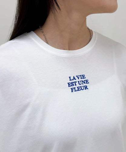 單點刺繡標誌長袖T恤