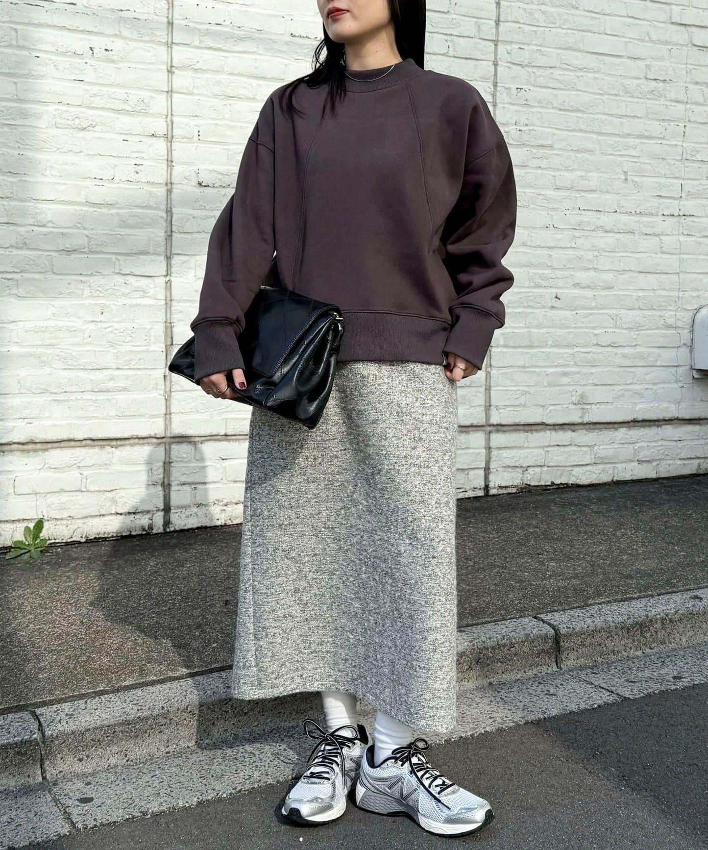 亮片粗花呢半身裙