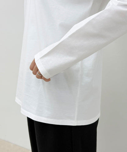 單點刺繡標誌長袖T恤