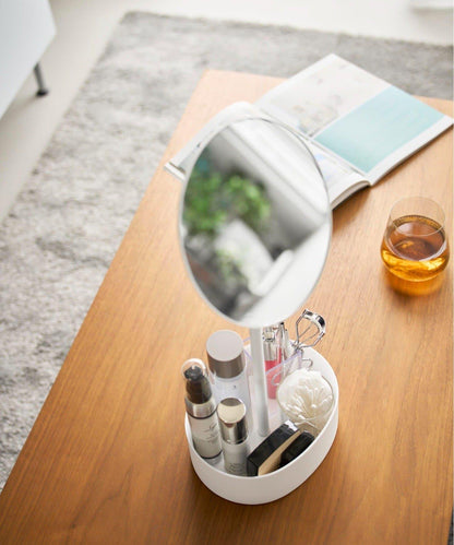 【tower タワー】可調節高度和角度帶收納功能的立式鏡