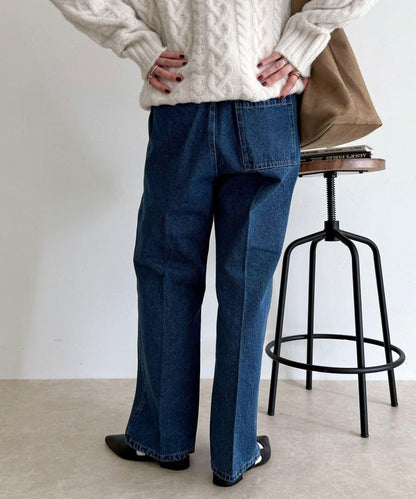 喇叭牛仔休閒褲