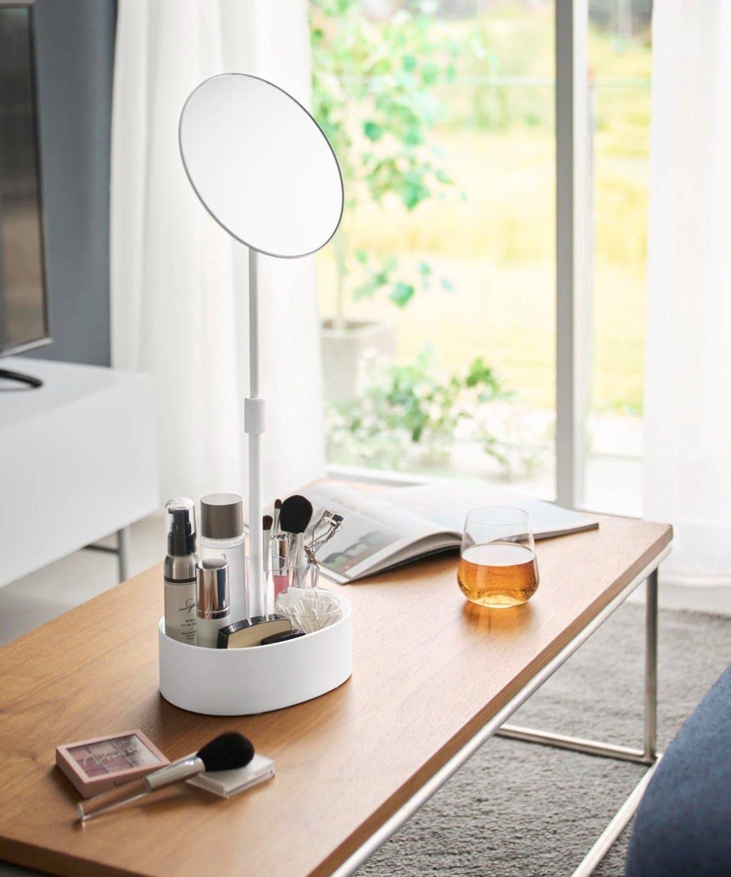 【tower タワー】可調節高度和角度帶收納功能的立式鏡