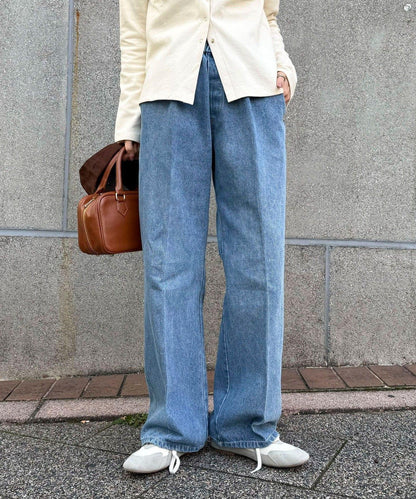 喇叭牛仔休閒褲