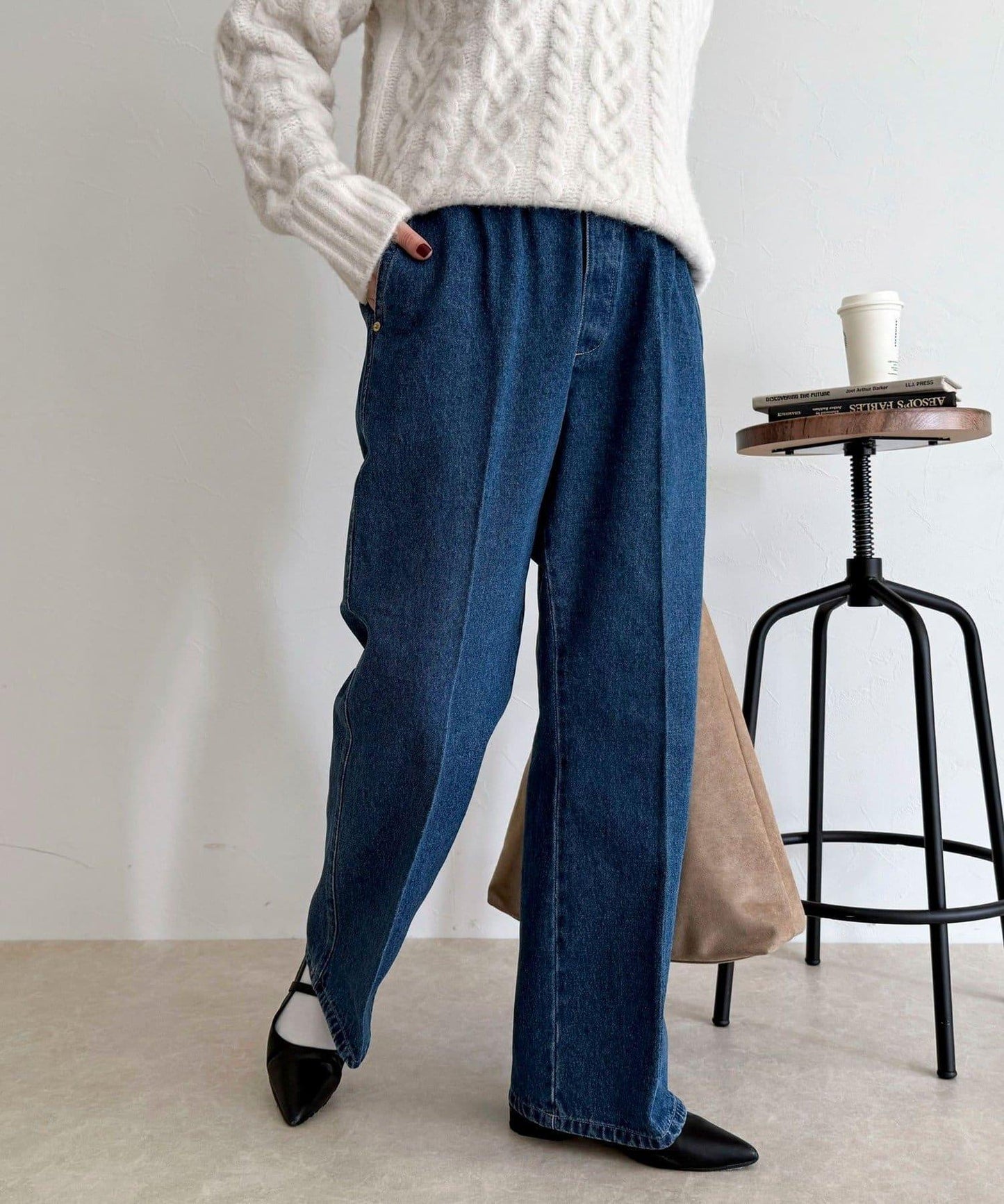 喇叭牛仔休閒褲