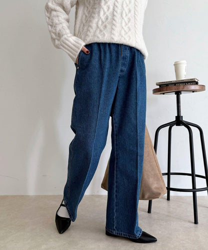 喇叭牛仔休閒褲