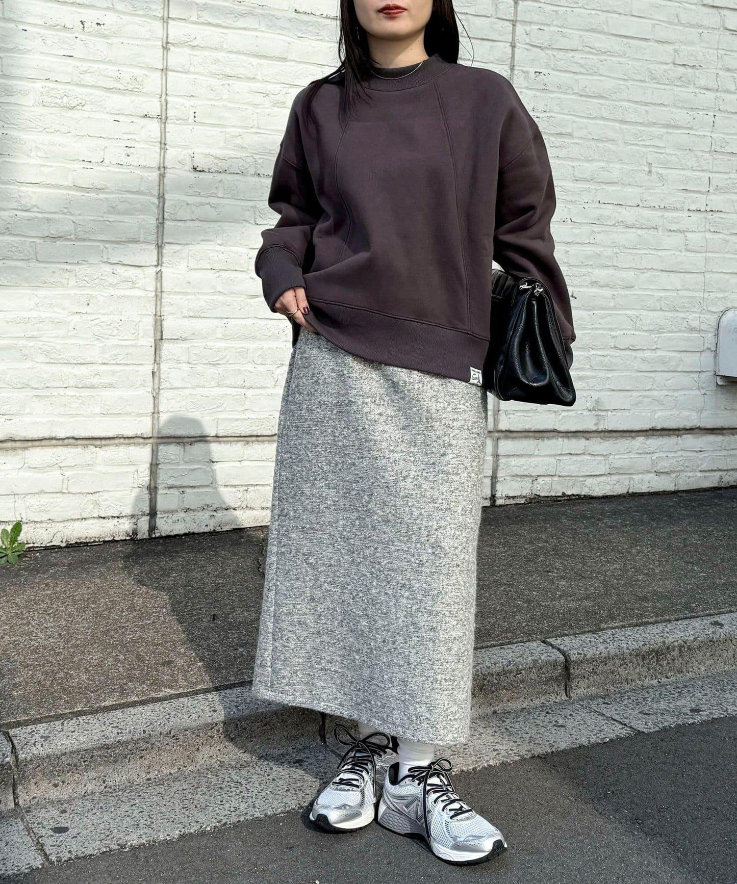 亮片粗花呢半身裙