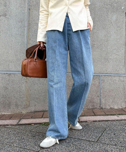 喇叭牛仔休閒褲