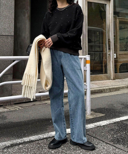 喇叭牛仔休閒褲