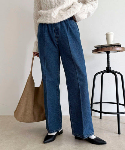 喇叭牛仔休閒褲