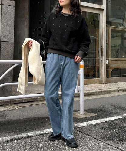 喇叭牛仔休閒褲