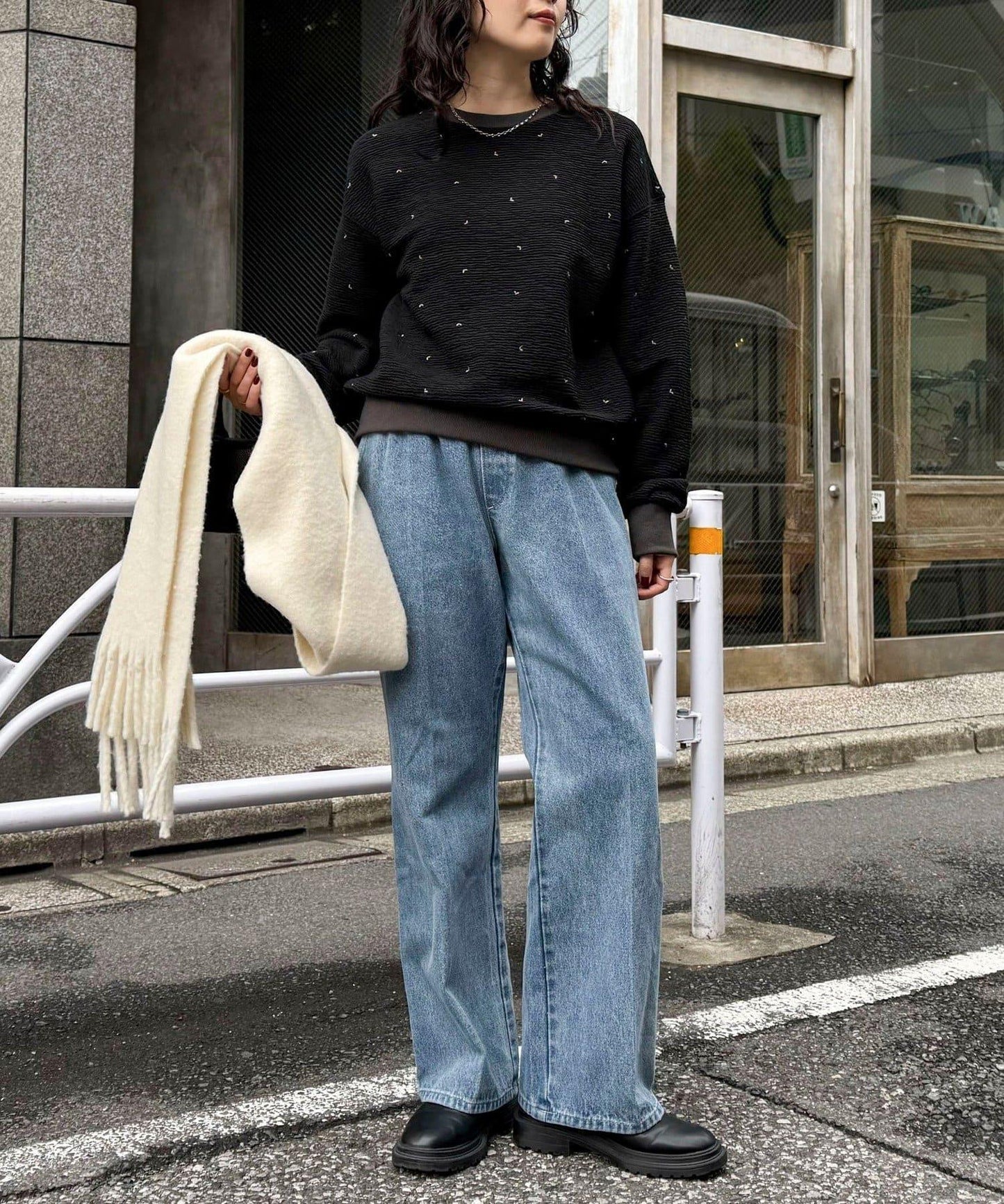 喇叭牛仔休閒褲