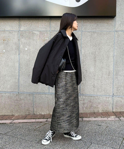 亮片粗花呢半身裙