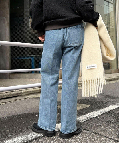 喇叭牛仔休閒褲