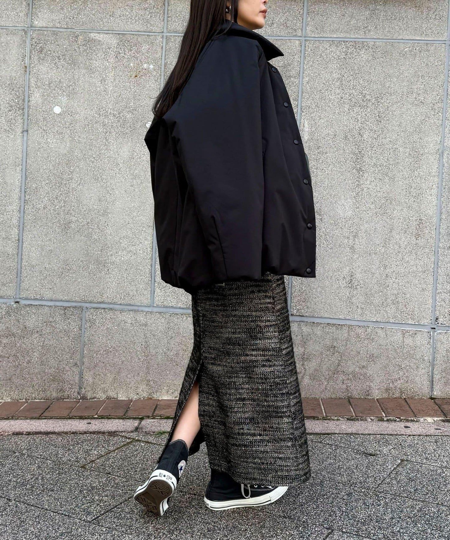 亮片粗花呢半身裙