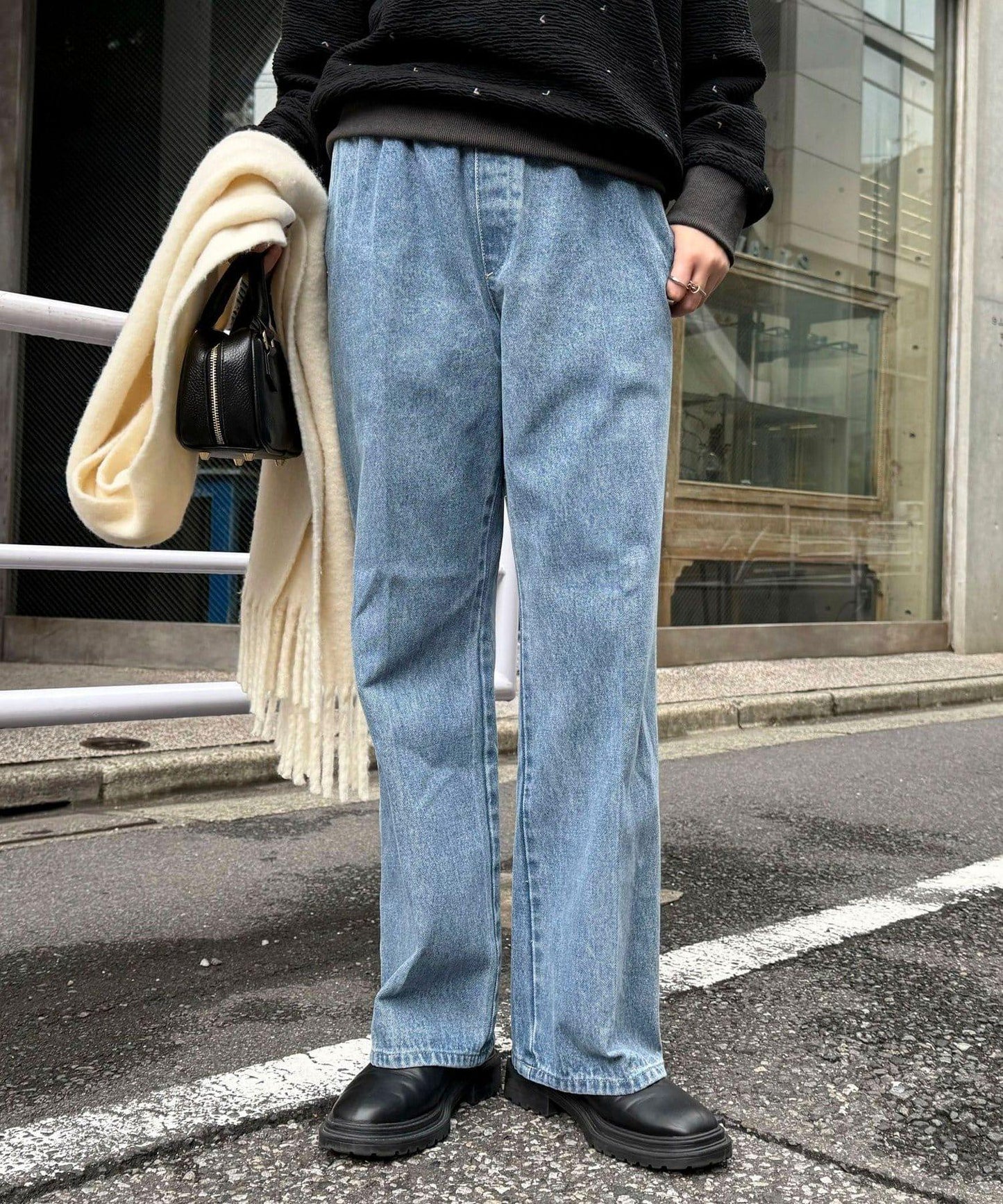 喇叭牛仔休閒褲