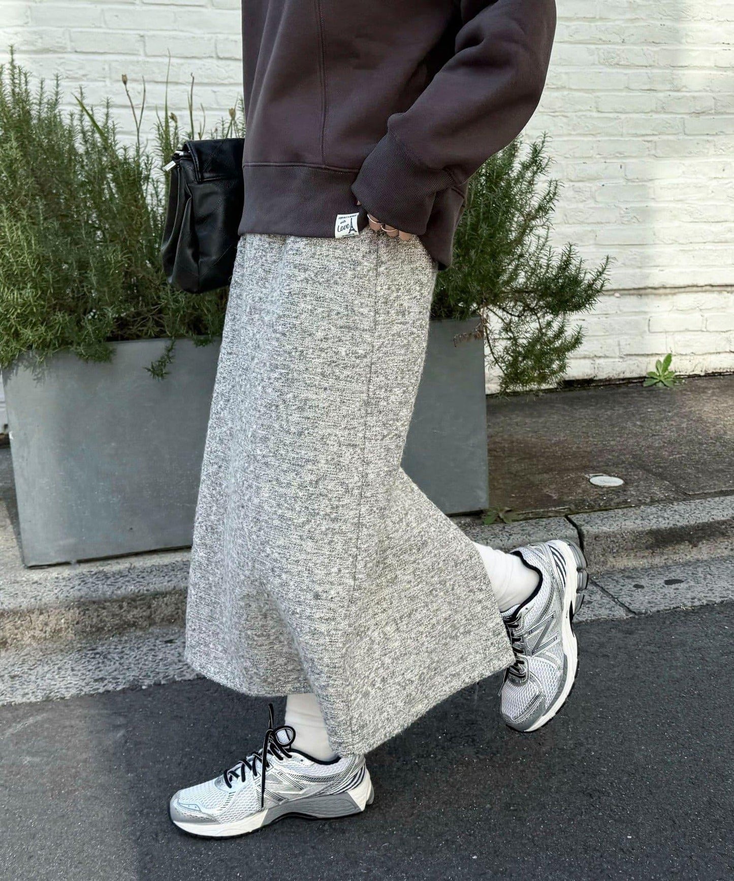 亮片粗花呢半身裙