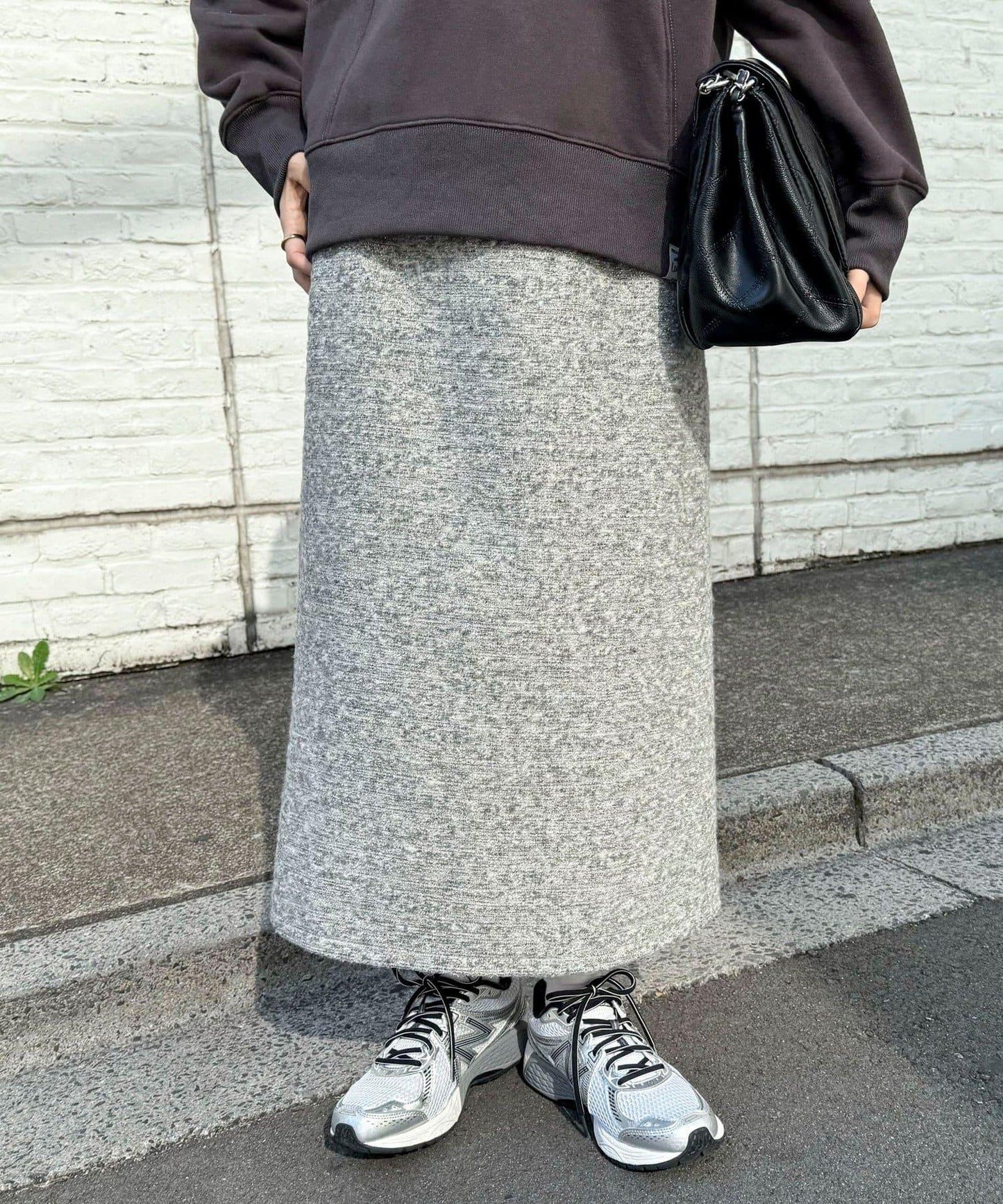 亮片粗花呢半身裙