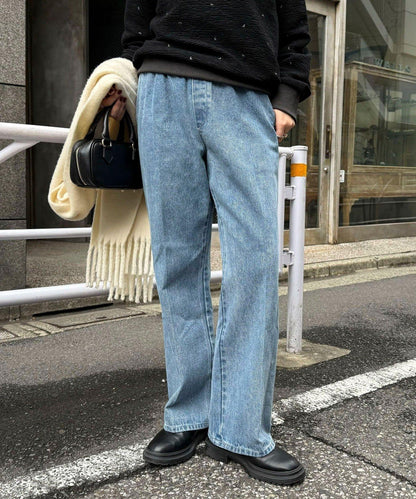 喇叭牛仔休閒褲