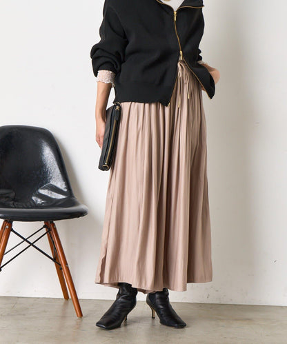 高腰褶皺闊腿裙褲