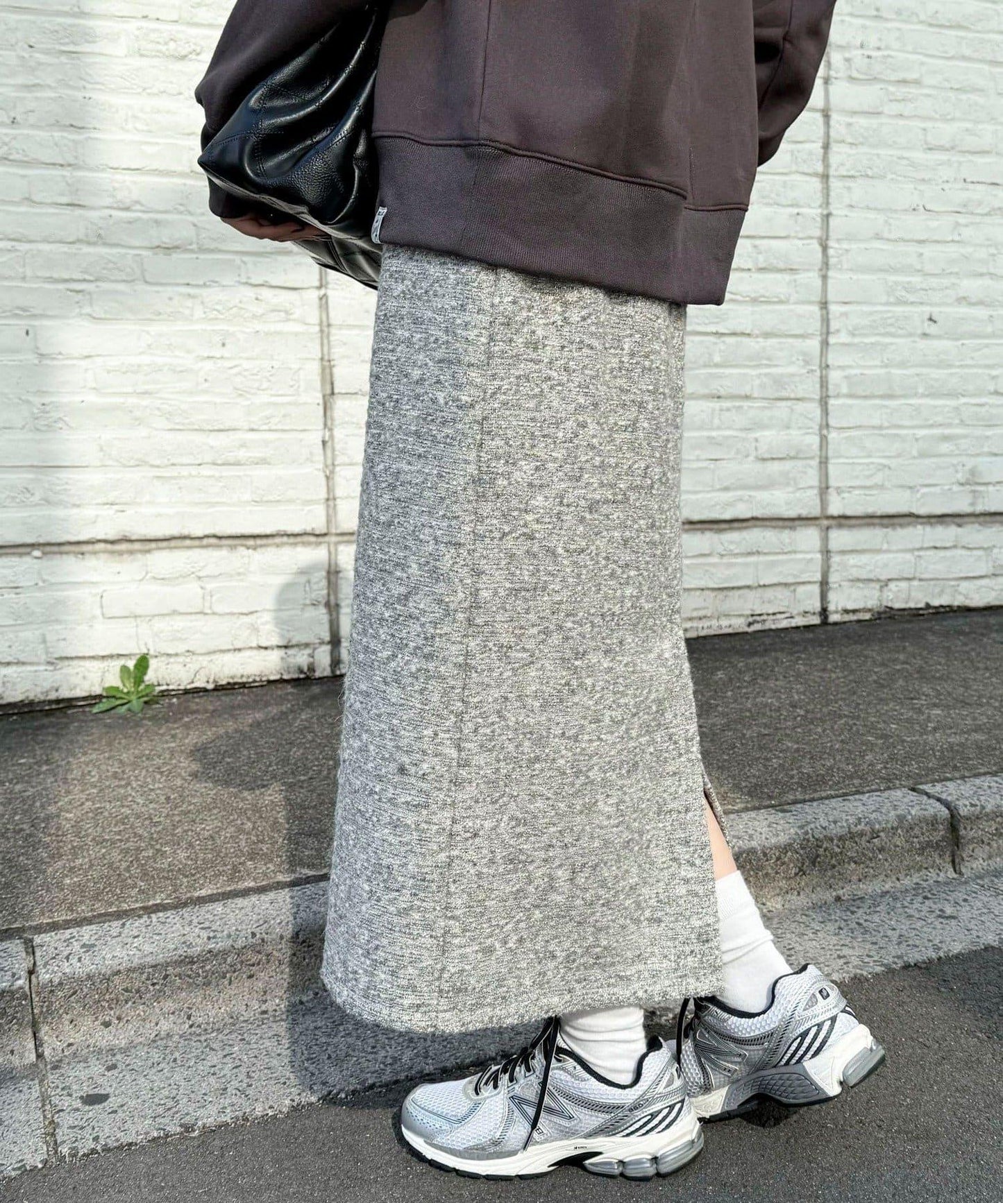 亮片粗花呢半身裙