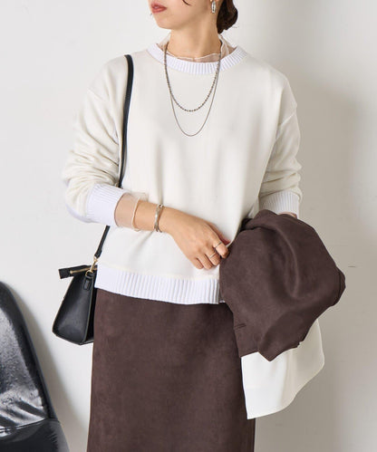 麻花針織套頭衫