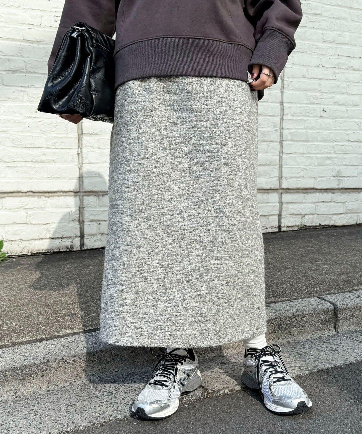 亮片粗花呢半身裙