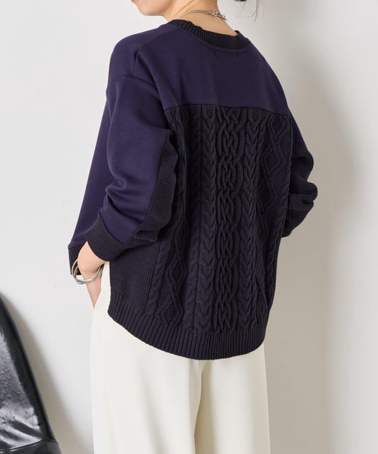 麻花針織套頭衫