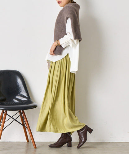 高腰褶皺闊腿裙褲