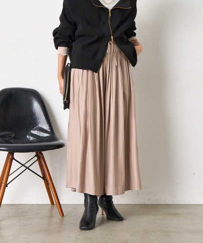 高腰褶皺闊腿裙褲