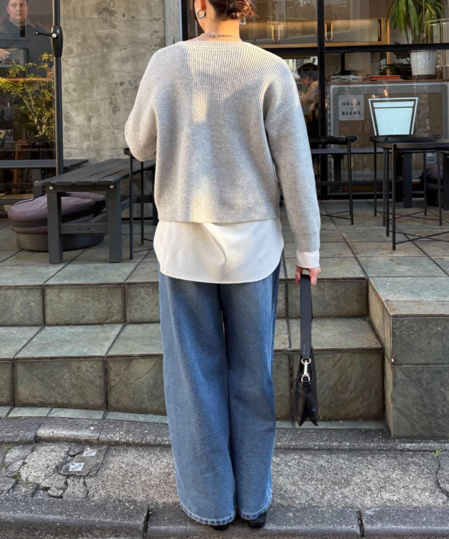 單排金色紐扣開衫