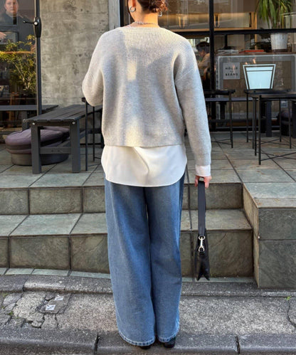 單排金色紐扣開衫