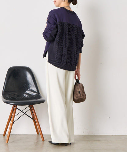 麻花針織套頭衫