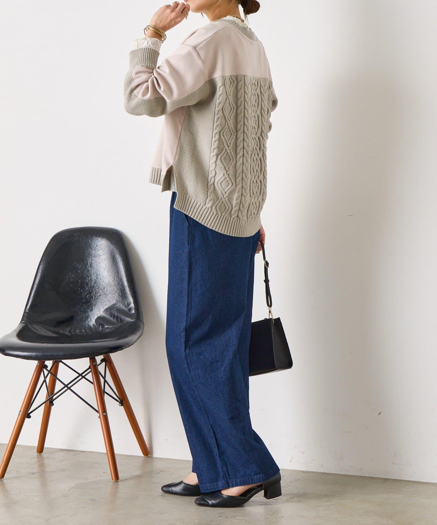 麻花針織套頭衫