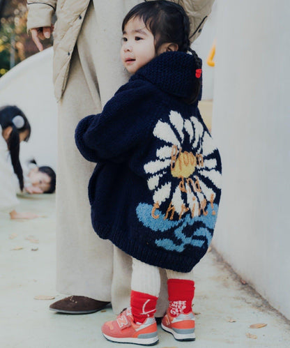 【S.L尺碼可選】花卉圖案手工針織兒童款