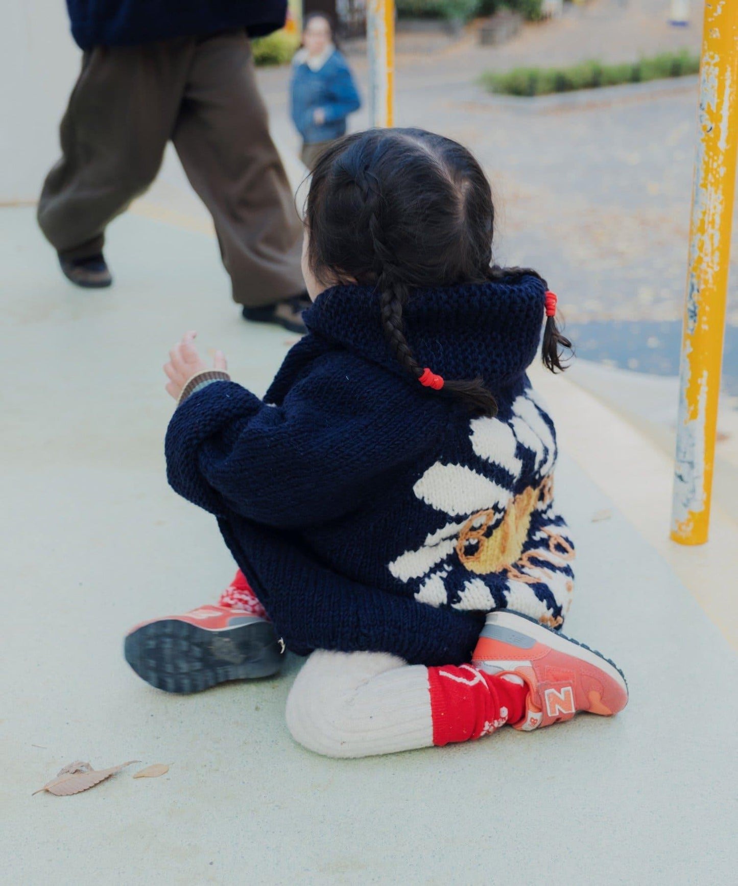 【S.L尺碼可選】花卉圖案手工針織兒童款