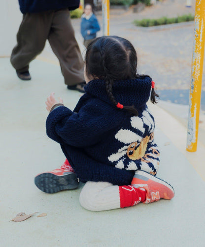 【S.L尺碼可選】花卉圖案手工針織兒童款