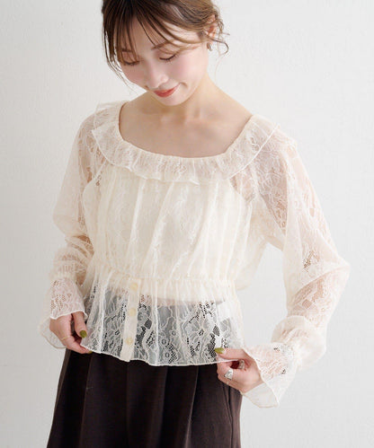 B 蕾絲上衣套裝天鵝絨連體褲