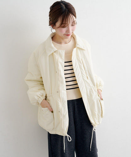 B 高腰抽褶尼龍大衣