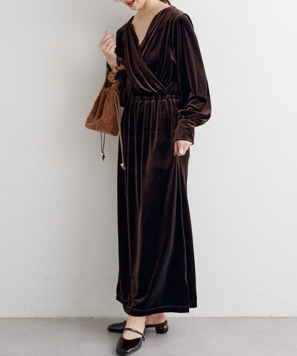【2尺碼可選】B 天鵝絨2WAY連衣裙